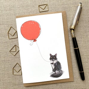 Carte de voeux d'anniversaire de chat smoking pour les amoureux des animaux, carte de chat