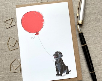 ラブラドールの子犬の誕生日カード：犬好きへのメッセージ