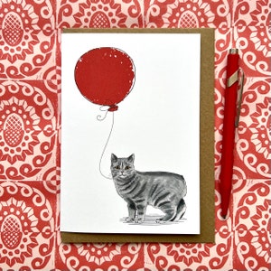 Carte d'anniversaire/de voeux de chat Manx pour les amoureux des chats, carte de chat Manx