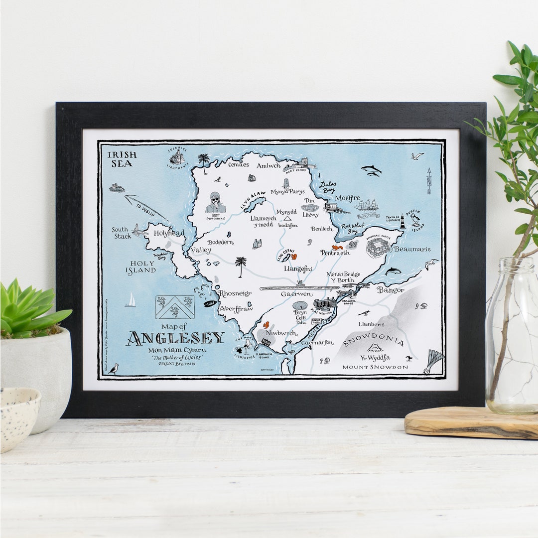Map of Anglesey Print - Etsy UK