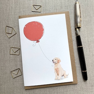 Cartão de aniversário para filhote de Golden Retriever para amantes de cães, cartão Golden Retriever