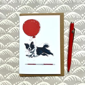 Carte de voeux d'agilité de border collie pour l'amant de chien, carte d'anniversaire, carte de bonne chance, carte de félicitations