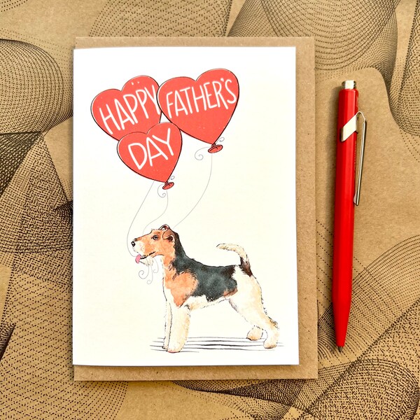 Fox terrier Father's Day Card for dog lover