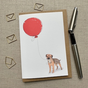 Carte de voeux d'anniversaire Border Terrier pour amoureux des chiens, carte Border terrier
