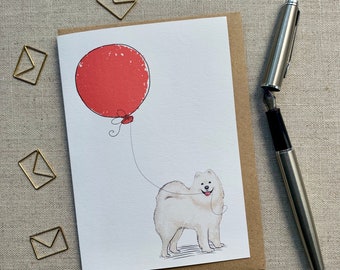 Samoyed birthday greetings card for dog lover, Samoyed Card