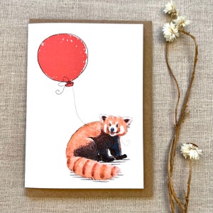 Red Panda birthday greetings card for animal lover, Red Panda Card
