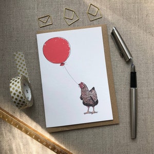 Hen Birthday Greetings Card for animal lovers, Hen card