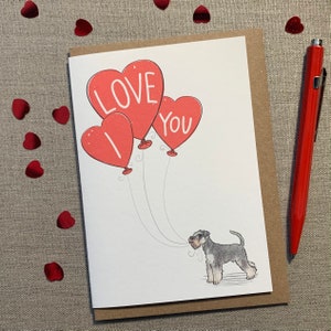 Tarjeta de San Valentín "Te amo Schnauzer" para amantes de los perros