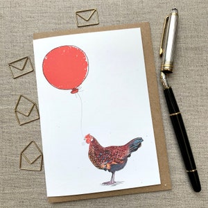 Derbyshire Redcap Hen Verjaardagskaart voor dierenliefhebbers, Kippenkaart, Kippenkaart