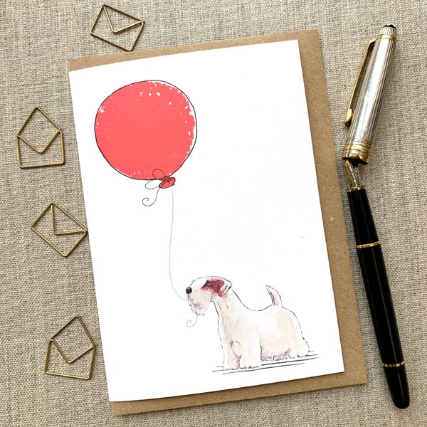 Sealyham Terrier birthday greetings card for dog lover, Sealyham Terrier card