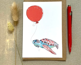 Turtle Birthday Card: Animal Lover Greetings Card