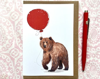 Grizzly Bear Birthday Card: Animal Lover Greetings