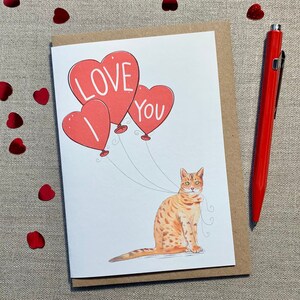 Tarjeta de San Valentín de gato de Bengala: Te amo