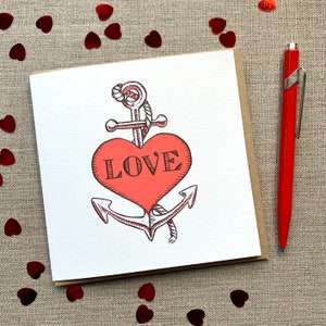 Tarjeta de San Valentín con ancla