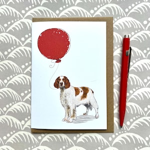 Irish Red White Setter Geburtstagskarte für Hundeliebhaber, Irish Red White Setter Karte