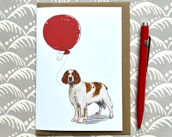 Irish Red and White Setter Birthday Card: Dog Lover Greetings