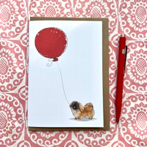Cartão de felicitações de aniversário de pequinês para amantes de cães, cartão de pequinês