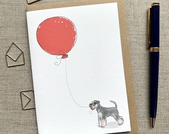 Schnauzer birthday greetings card for dog lover, Schnauzer card