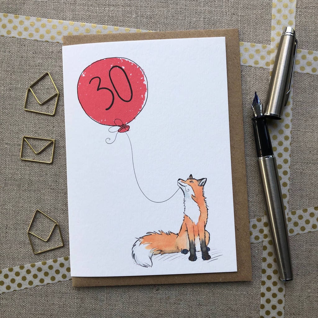 Fox 30th Birthday Card