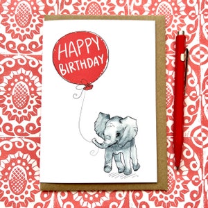 Elephant Birthday Card for animal lovers, Elephant card image 4