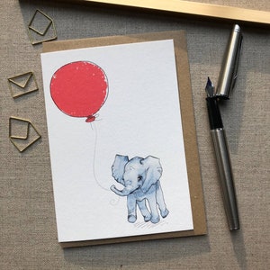 Elephant Birthday Card for animal lovers, Elephant card image 1