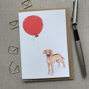Tarjeta de felicitación de cumpleaños para un Rhodesian Ridgeback para amantes de los perros, tarjeta para un Rhodesian Ridgeback