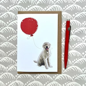 Goldendoodle birthday greetings card for dog lover, Goldendoodle card