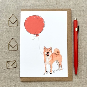 Shiba Inu birthday greetings card for dog lover, Shiba Inu Card