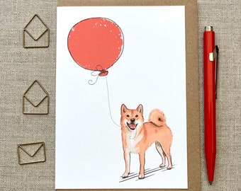 Shiba Inu verjaardagswenskaart voor hondenliefhebber, Shiba Inu Card