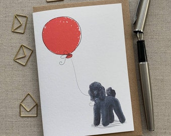 Poodle birthday greetings card for dog lover, Poodle card