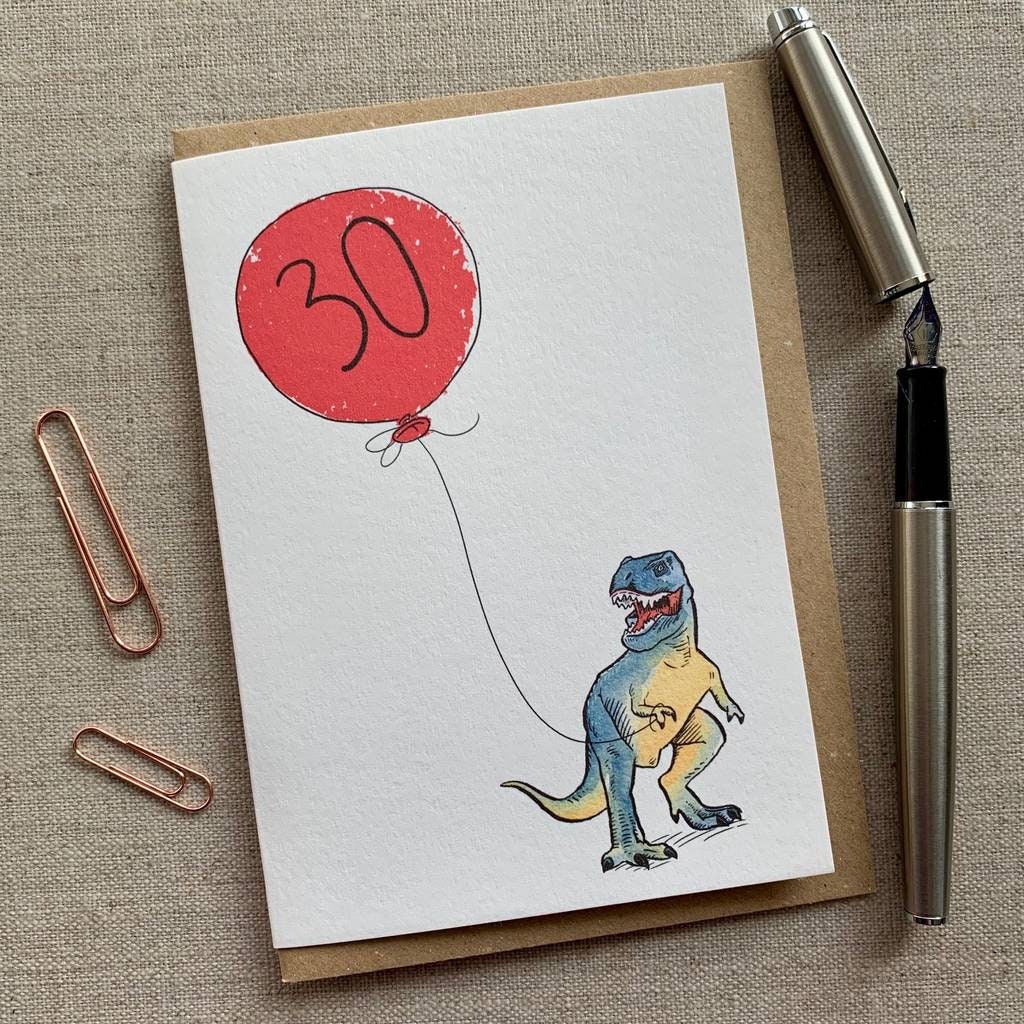 Dinosaur 30th Birthday Card