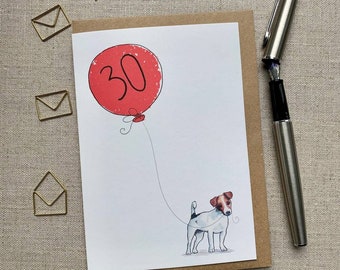 Jack Russell birthday greetings card for dog lover, Jack Russell Card