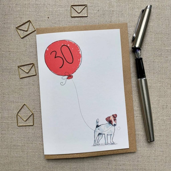 Jack Russell birthday greetings card for dog lover, Jack Russell Card