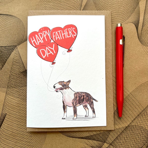 English Bull Terrier Father's Day Card for dog lover