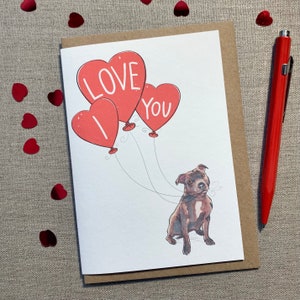 Tarjeta de San Valentín "Te amo Staffy"