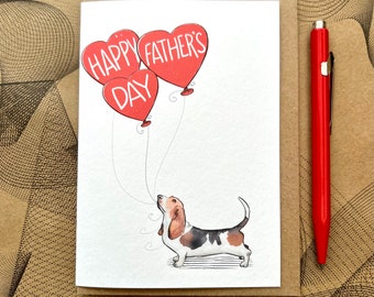 Basset Father's Day Card for dog lover