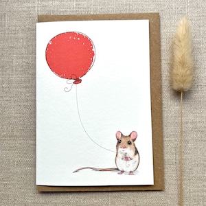 Cartão de felicitações de aniversário de rato para amantes de animais, cartão de rato
