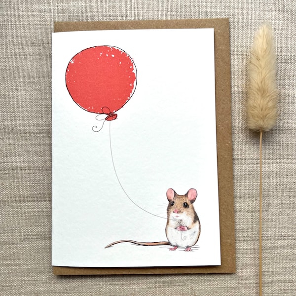 Maus Geburtstags-Grußkarte für Tierliebhaber, Maus Karte