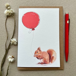 Red Squirrel Birthday Greetings Card For animal Lover, Squirrel Card