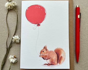 Red Squirrel Birthday Card: Animal Lover Greetings