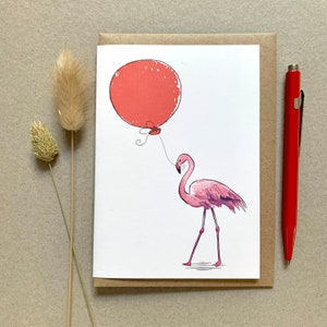 Gepersonaliseerde flamingo-verjaardagskaart voor vogelliefhebber, flamingokaart