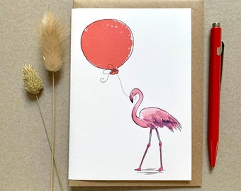 Personalized Flamingo Birthday Card: Bird Lover Greetings