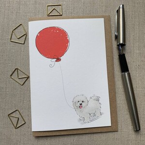 Carte de voeux d'anniversaire en coton de Tuléar pour amoureux des chiens, carte en coton de Tuléar