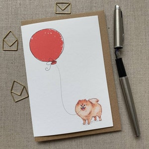 Cartão de felicitações de aniversário da Pomerânia para amantes de cães, cartão da Pomerânia