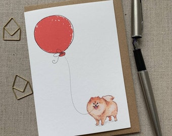 Pomeranian birthday greetings card for dog lover, Pomeranian card