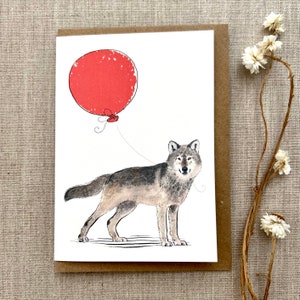 Wolf Birthday greetings Card for animal lovers, wolf card