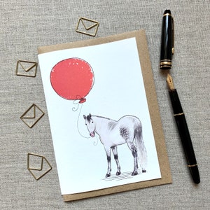 Grey Horse Birthday greetings Card for horse lovers, Horse Card