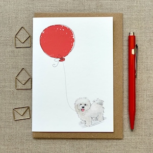 Tarjeta de felicitaciones de cumpleaños de maltés Terrier para amantes de los perros, tarjeta maltesa
