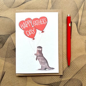 Biglietto d'auguri per la festa del papà a forma di lontra per gli amanti degli animali