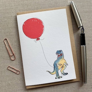 T Rex Dinosaur Birthday greetings Card for dinosaur lovers, Dinosaur card